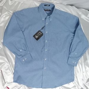 Kirkland blue and white button up long sleeve